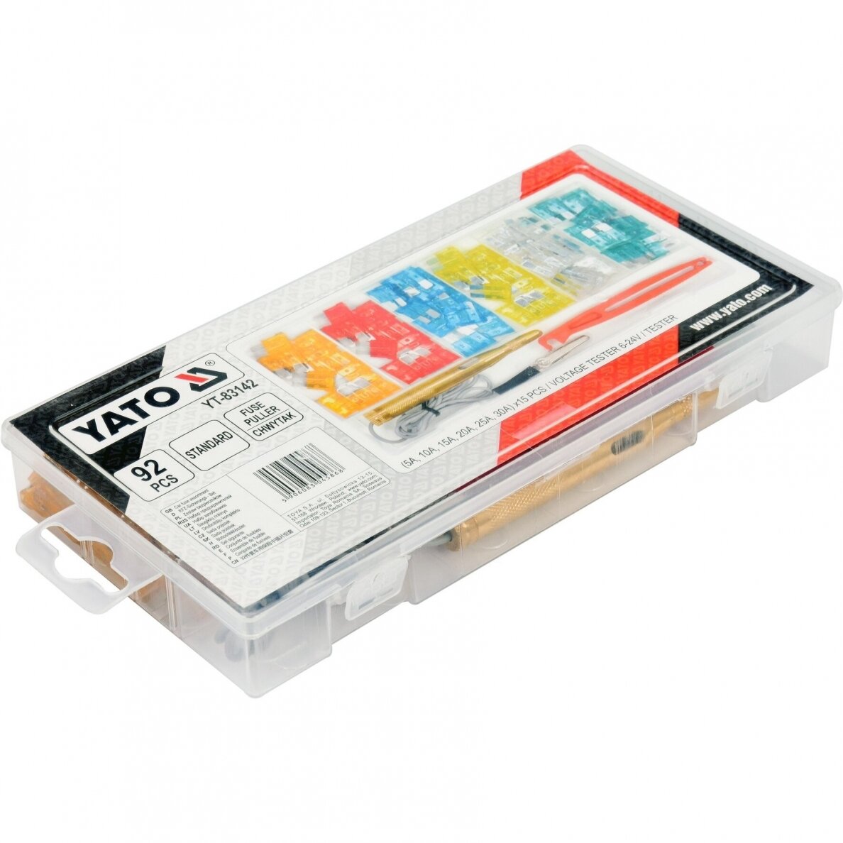 Automobilių saugiklių asortimentas | su išėmėju ir testeriu | 92 vnt. (YT-83142) 1 Automobilių saugiklių asortimentas | su išėmėju ir testeriu | 92 vnt. (YT-83142) 1