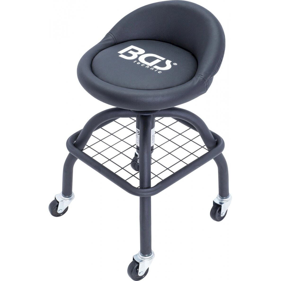 Autoserviso baro kėdė | su 4 ratukais | reguliuojamas aukštis | 540 - 680 mm (70145) Autoserviso baro kėdė | su 4 ratukais | reguliuojamas aukštis | 540 - 680 mm (70145)