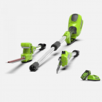 Akumuliatorinis gyvatvorių genėtuvo ir aukštapjovės komplektas Greenworks G40PSHK2, 40 V, 2,0 Ah