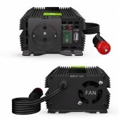Automobilinis įtampos keitiklis - inverteris Green Cell INVGC06 (12V - 230V, 150W/300W)