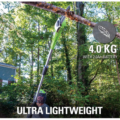 Akumuliatorinė akštapjovė Greenworks G24PS20K2, 24 V, 2,0 Ah 7 Akumuliatorinė akštapjovė Greenworks G24PS20K2, 24 V, 2,0 Ah 7