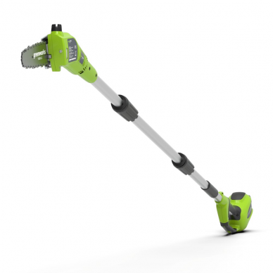 Akumuliatorinė akštapjovė Greenworks G40PSFK2, 40 V, 2,0 Ah 1 Akumuliatorinė akštapjovė Greenworks G40PSFK2, 40 V, 2,0 Ah 1