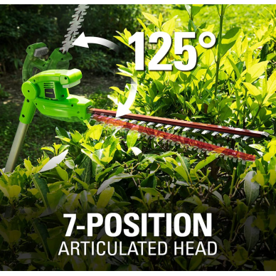 Akumuliatorinis gyvatvorių genėtuvo ir aukštapjovės komplektas Greenworks G24PSH, 24 V, (tik įrankis) 5 Akumuliatorinis gyvatvorių genėtuvo ir aukštapjovės komplektas Greenworks G24PSH, 24 V, (tik įrankis) 5