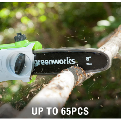 Akumuliatorinis gyvatvorių genėtuvo ir aukštapjovės komplektas Greenworks G24PSHK2, 24 V, 2,0 Ah 2 Akumuliatorinis gyvatvorių genėtuvo ir aukštapjovės komplektas Greenworks G24PSHK2, 24 V, 2,0 Ah 2