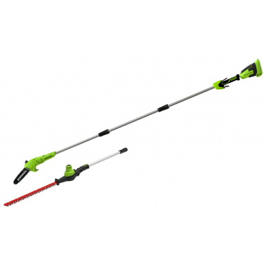 AUKŠTAPJOVĖS IR GYVATVORIŲ GENĖTUVO KOMPLEKTAS Greenworks GD40PSH, 40V, (tik irankis) AUKŠTAPJOVĖS IR GYVATVORIŲ GENĖTUVO KOMPLEKTAS Greenworks GD40PSH, 40V, (tik irankis)