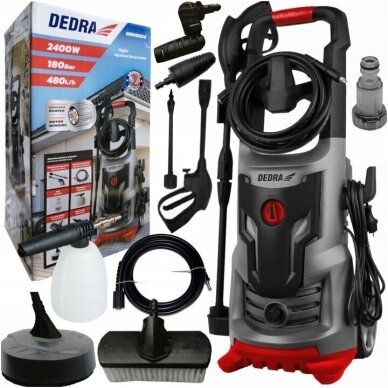 Aukšto slėgio plovimo įrenginys DEDRA DED8824, 2400W, 180Bar 1