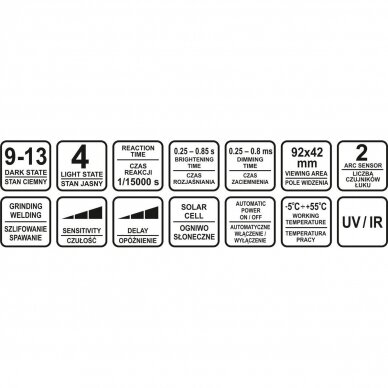 Automatiškai tamsėjanti suvirinimo kaukė / skydelis Sthor 7 Automatiškai tamsėjanti suvirinimo kaukė / skydelis Sthor 7