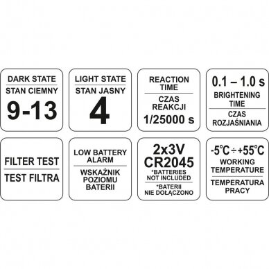 Automatiškai tamsėjanti suvirinimo kaukė, skydelis Yato YT-73921 3 Automatiškai tamsėjanti suvirinimo kaukė, skydelis Yato YT-73921 3