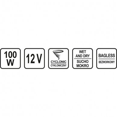 Automobilinis vakuuminis dulkių siurblys Sthor 12V 8 Automobilinis vakuuminis dulkių siurblys Sthor 12V 8