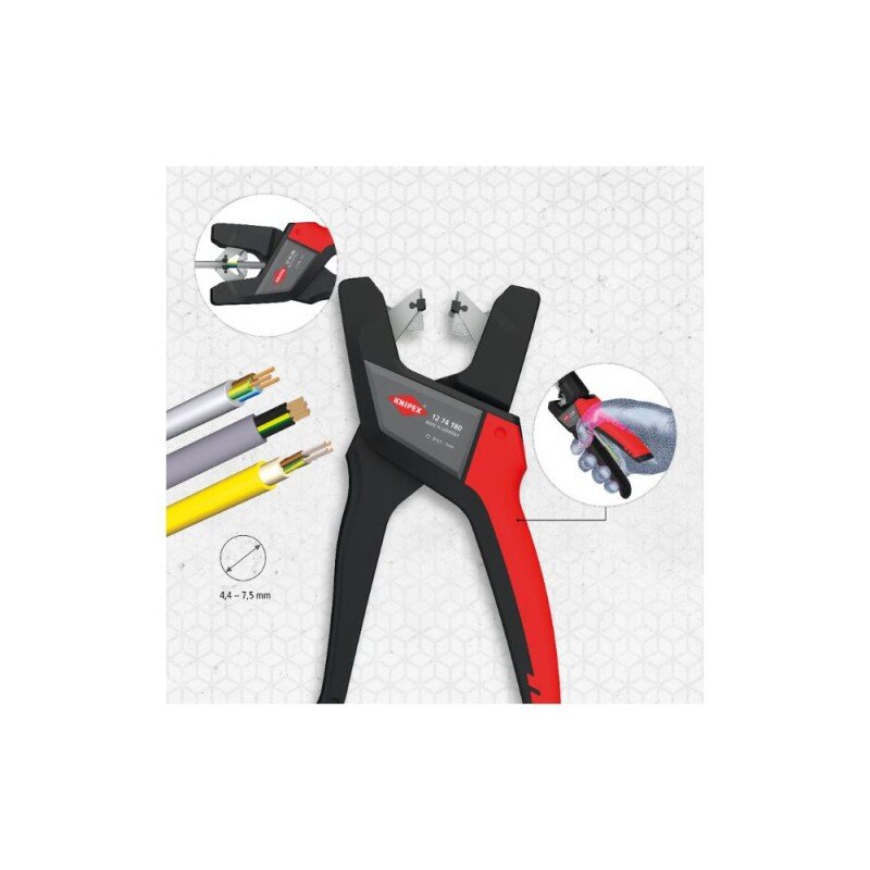 Automatinės laidų nuizoliavimo replės KNIPEX 1274180 2 Automatinės laidų nuizoliavimo replės KNIPEX 1274180 2