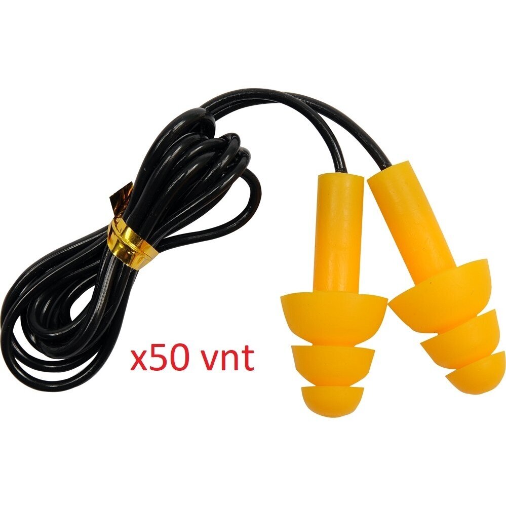 Ausų kamščiai silikoniniai su virve Yato YT-7456, SNR 28 DB, 50 porų Ausų kamščiai silikoniniai su virve Yato YT-7456, SNR 28 DB, 50 porų