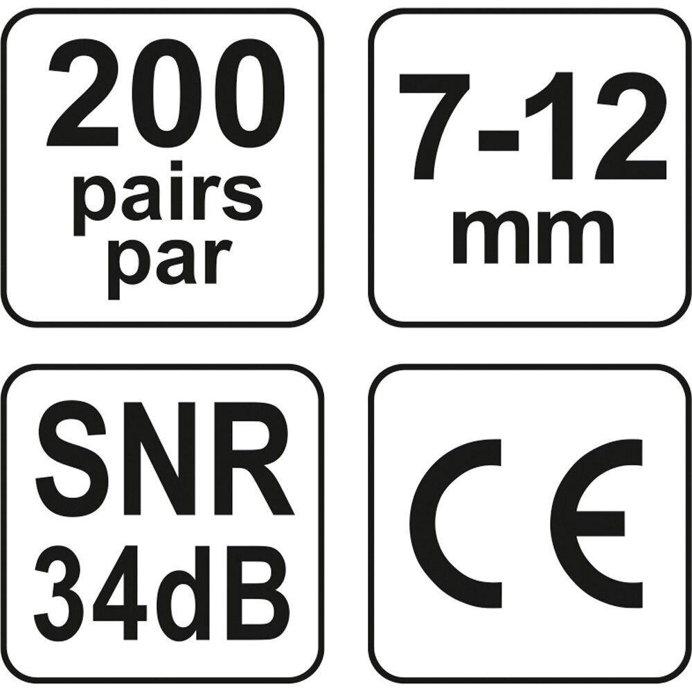 Ausų kamšteliai Yato SNR 34 dB, 200 porų 2 Ausų kamšteliai Yato SNR 34 dB, 200 porų 2