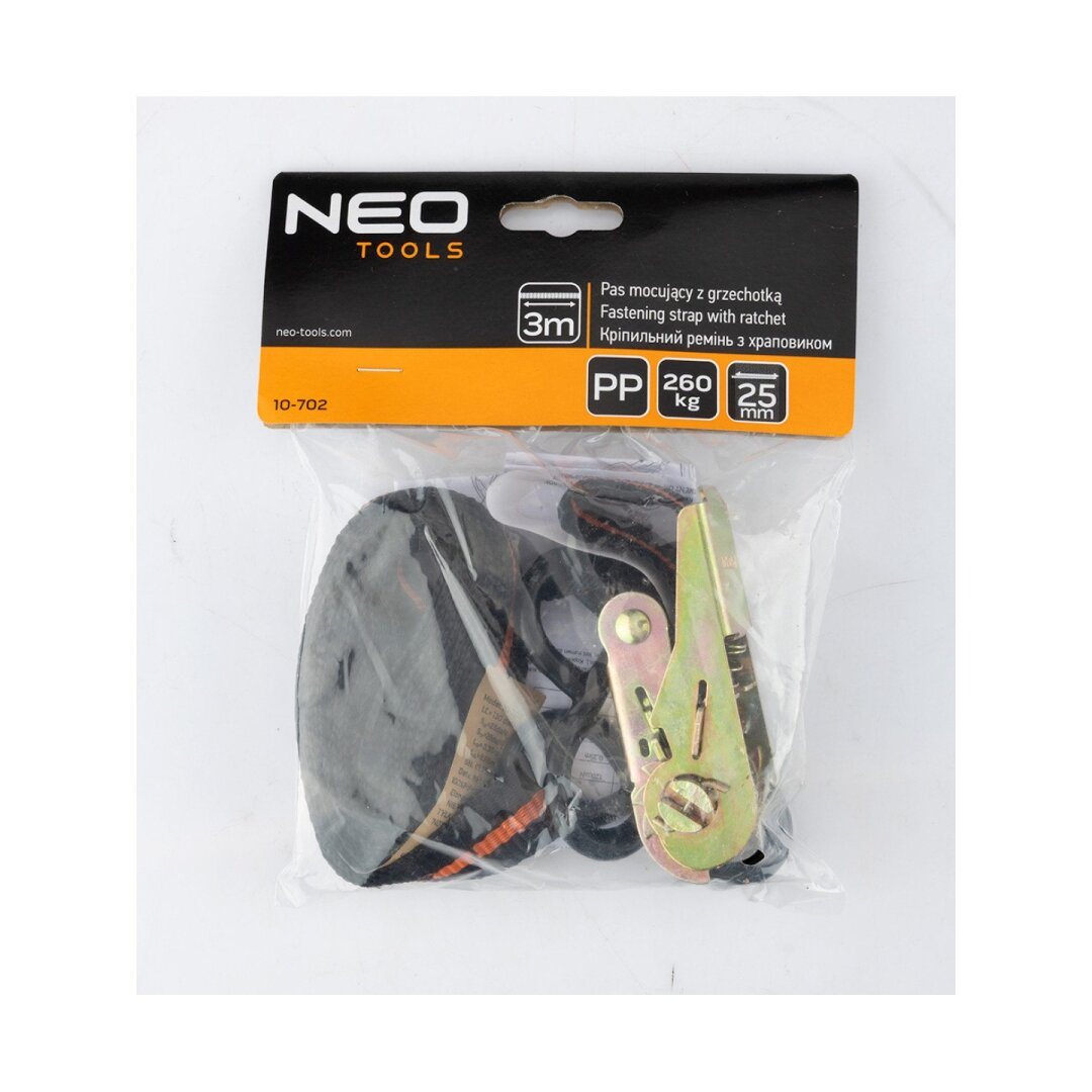 Bagažo tvirtinimo diržas 25 mm x 3 m reketu 1 Bagažo tvirtinimo diržas 25 mm x 3 m reketu 1