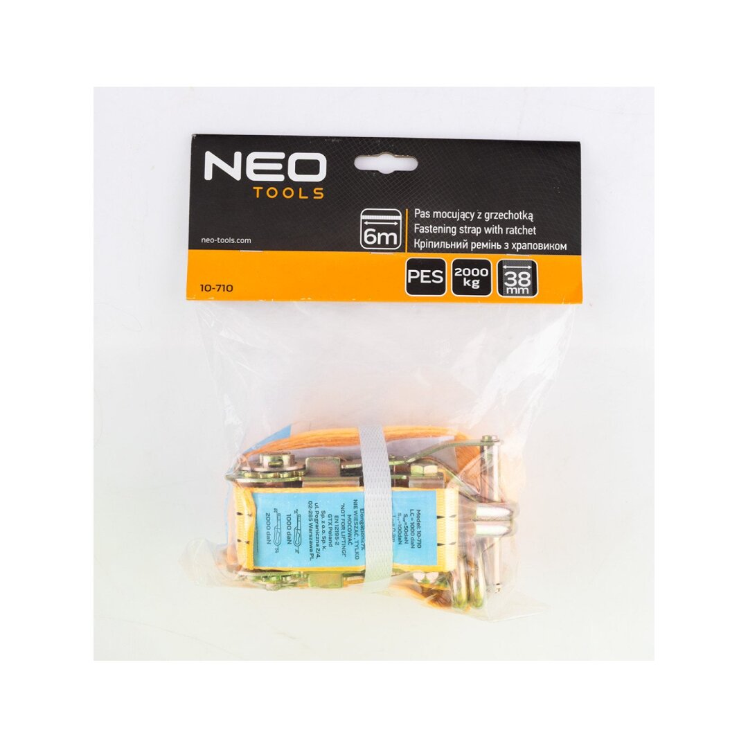 Bagažo tvirtinimo diržas  38 mm x 6 m reketu 1