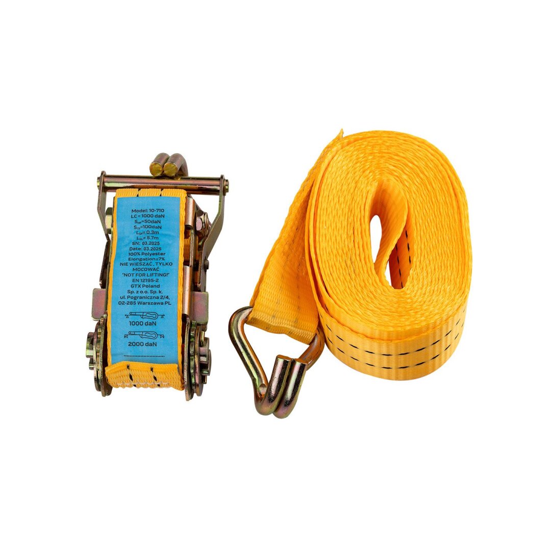 Bagažo tvirtinimo diržas  38 mm x 6 m reketu