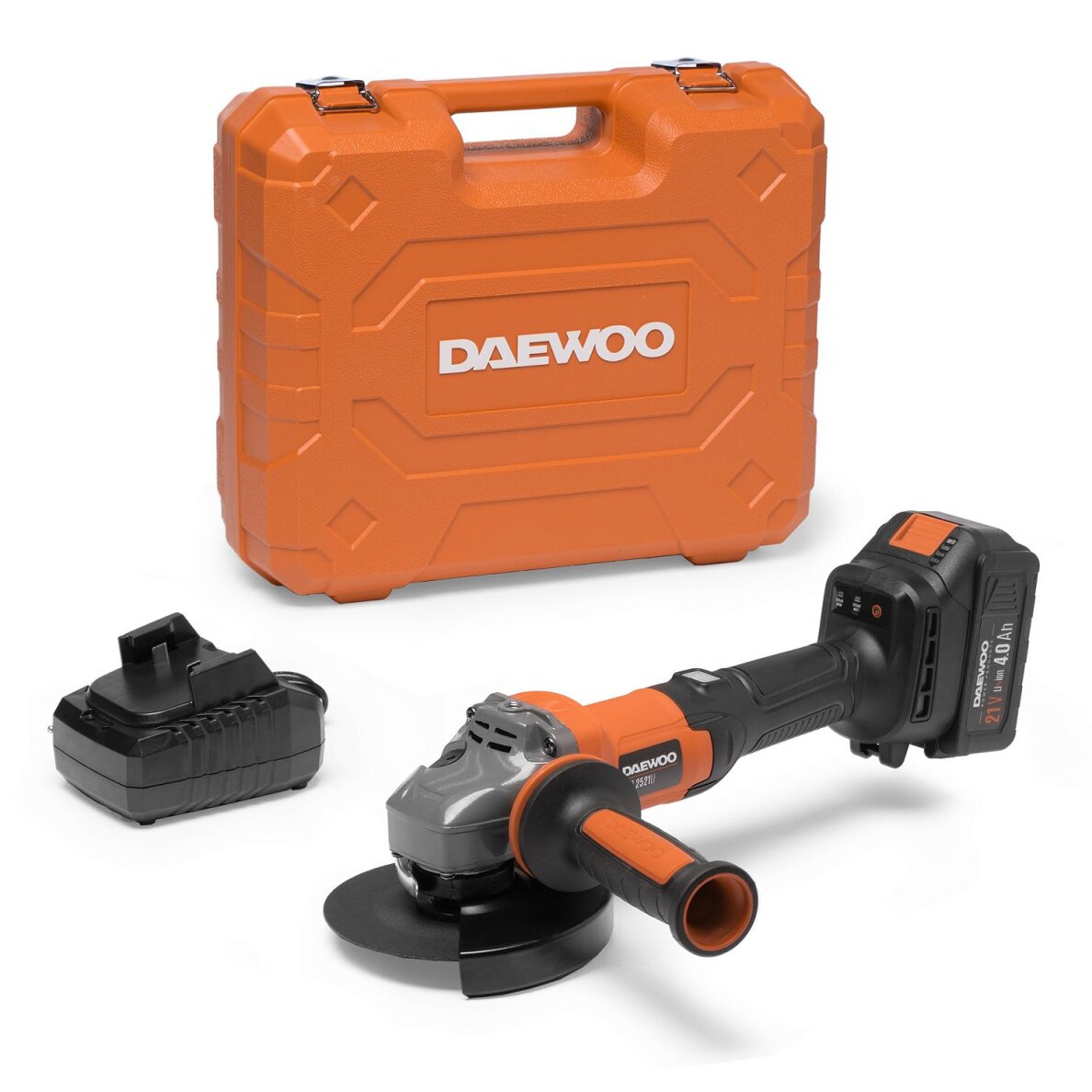 Akumuliatorinis kampinis šlifuoklis DAEWOO DAG 2521Li SET, 21V, 4.0Ah, 125mm 9