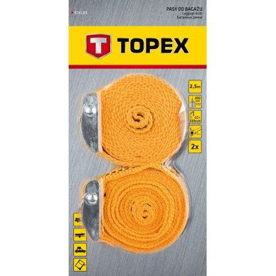 Bagažo diržas 2vnt. 2,5m x 25mm 1 Bagažo diržas 2vnt. 2,5m x 25mm 1