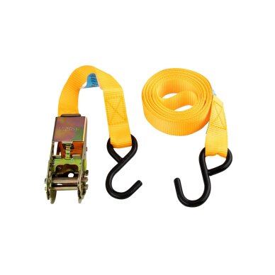 Bagažo tvirtinimo diržas 25 mm x 4,5 m reketu Bagažo tvirtinimo diržas 25 mm x 4,5 m reketu