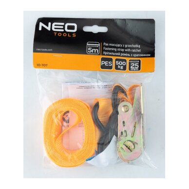 Bagažo tvirtinimo diržas 25 mm x 5 m reketu 1 Bagažo tvirtinimo diržas 25 mm x 5 m reketu 1