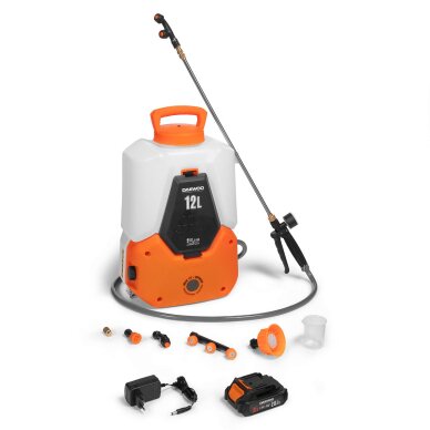 Akumuliatorinis sodo purkštuvas DAEWOO DSA 1221Li SET 8 Akumuliatorinis sodo purkštuvas DAEWOO DSA 1221Li SET 8