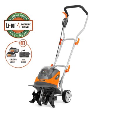 Akumuliatorinis kultivatorius DAEWOO DAT 3042Li SET, 2x21V, 5.0Ah