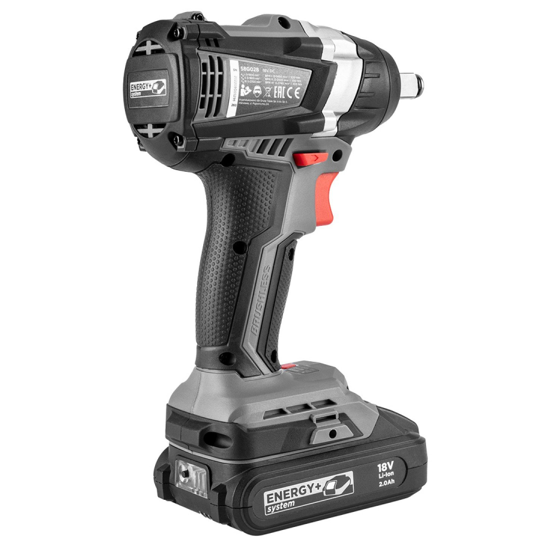 Bešepetėlinis smūginis veržliaraktis "Energy+" 18 V, Li-Ion, be akumuliatoriaus 6 Bešepetėlinis smūginis veržliaraktis "Energy+" 18 V, Li-Ion, be akumuliatoriaus 6
