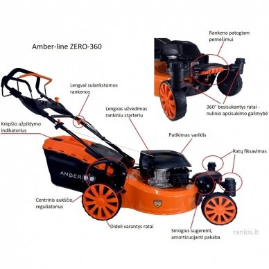 Benzininė žoliapjovė Amber-line Zero, 51cm, 4.2kW (nemokamas pristatymas) 1