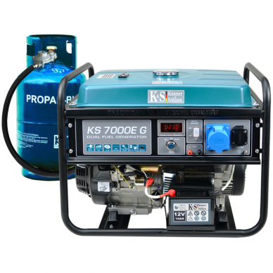 Benzininis - dujinis generatorius KS 7000E G, 5.5kW 1