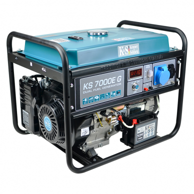 Benzininis - dujinis generatorius KS 7000E G, 5.5kW 2