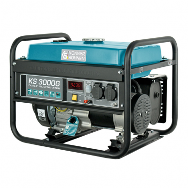 Benzininis - dujinis generatorius Könner&Söhnen KS 3000G, 3.0 kW, (Išankstinė prekyba) 3