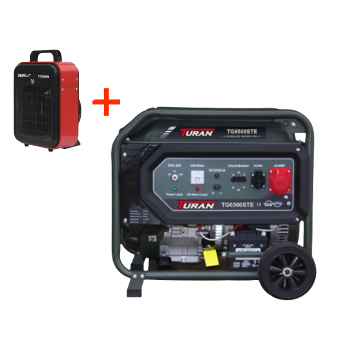 Benzininis generatorius Turan TG6500STE LimitedEdition, 5,5 kW Max, AVR, 230 V/400 V Benzininis generatorius Turan TG6500STE LimitedEdition, 5,5 kW Max, AVR, 230 V/400 V