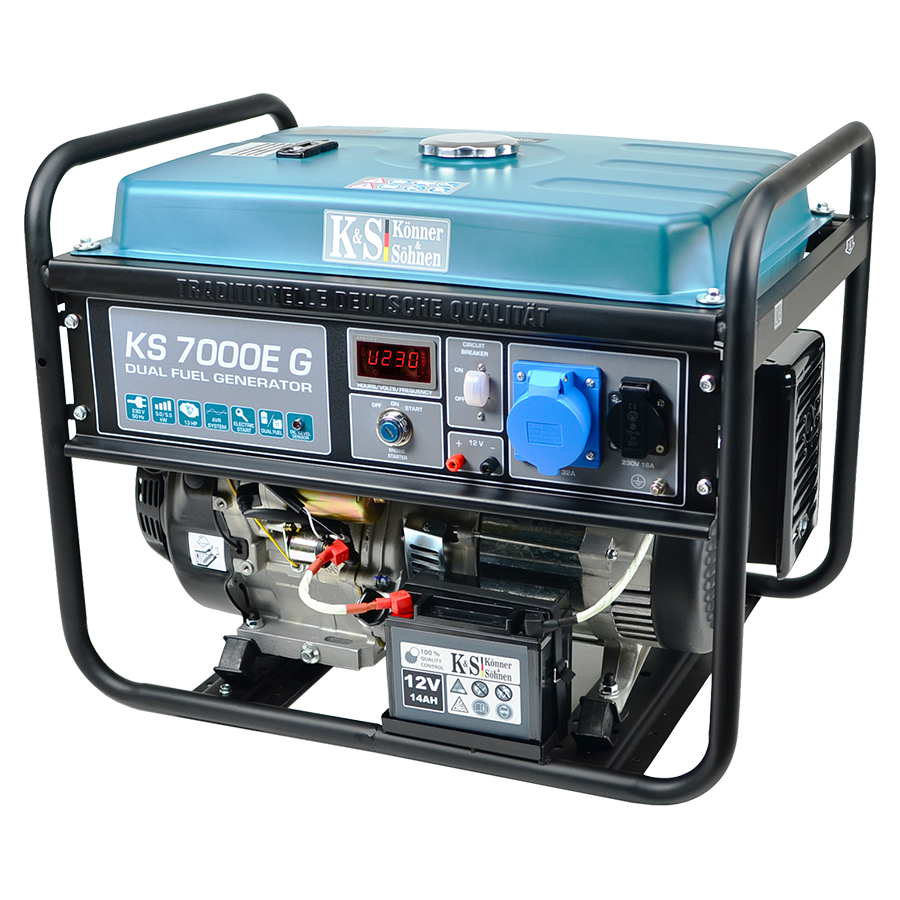 Benzininis - dujinis generatorius KS 7000E G, 5.5kW 4