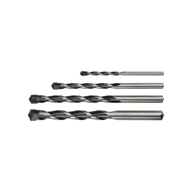 Black & white masonry drill, 4vnt., 4,6,8,10mm, buterfly tip