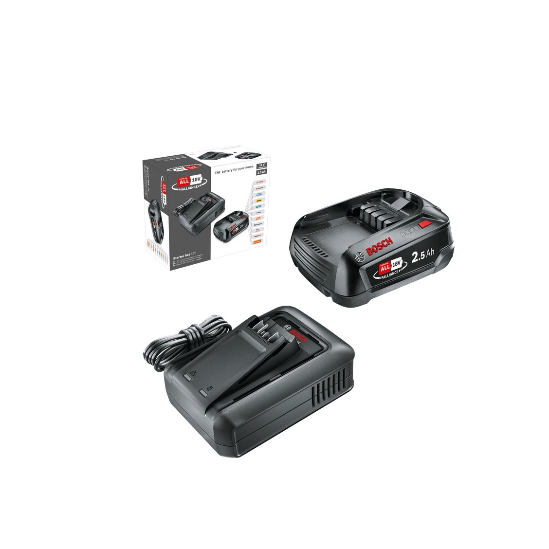Akum. ir kroviklio rinkinys Bosch Starter Set, 18 V, 1x2,5 Ah akum., 1600A031T4 Akum. ir kroviklio rinkinys Bosch Starter Set, 18 V, 1x2,5 Ah akum., 1600A031T4