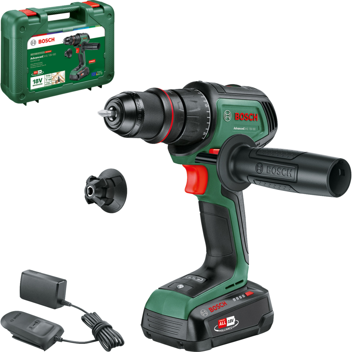 Akum. suktuvus-gręžtuvas Bosch AdvancedDrill18V-80,18V, 1x2,5Ah, 06039E2001 Akum. suktuvus-gręžtuvas Bosch AdvancedDrill18V-80,18V, 1x2,5Ah, 06039E2001