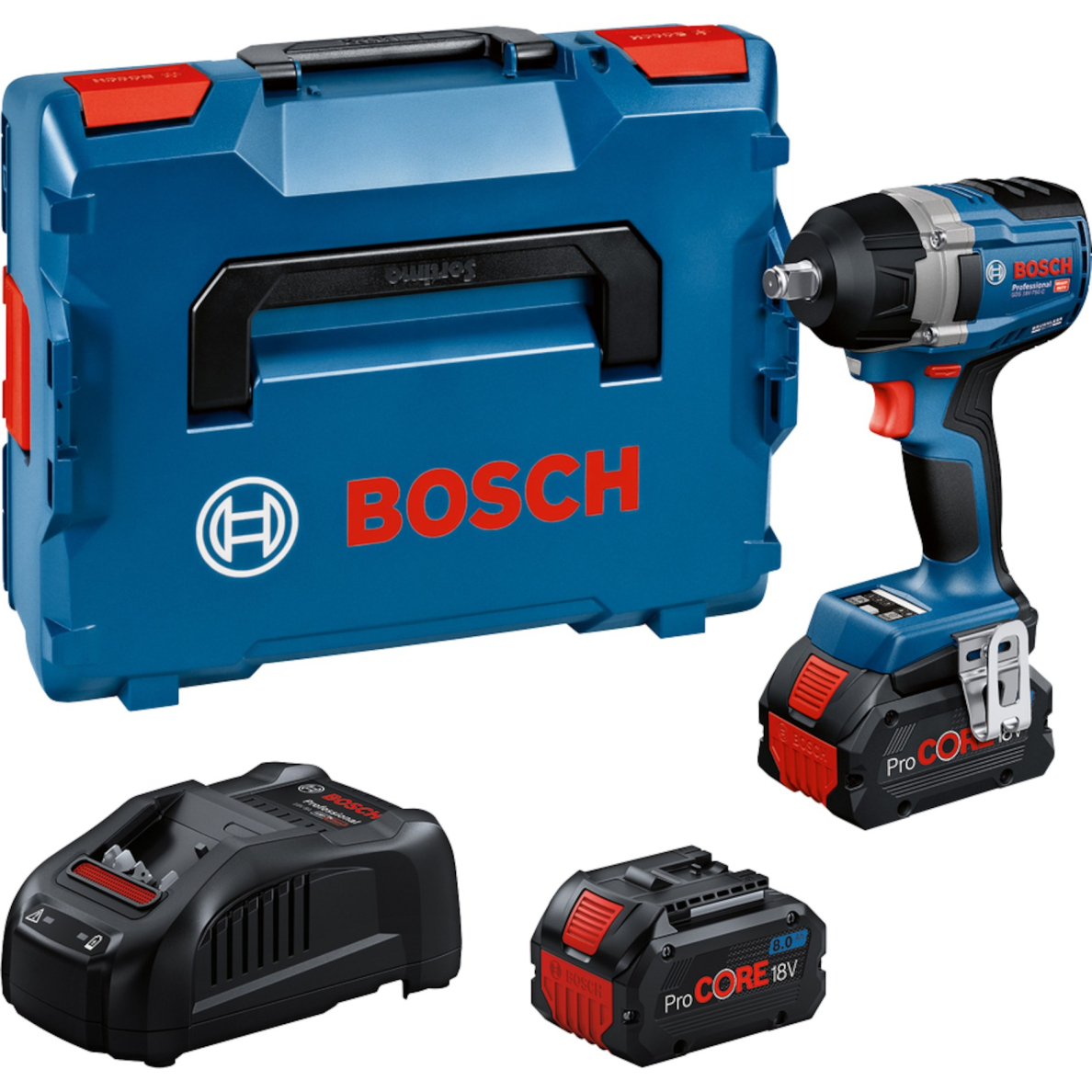 Akum. smūginis suktuvas Bosch GDS 18V-750 C, 18V, 2x8.0Ah, 06019L9002