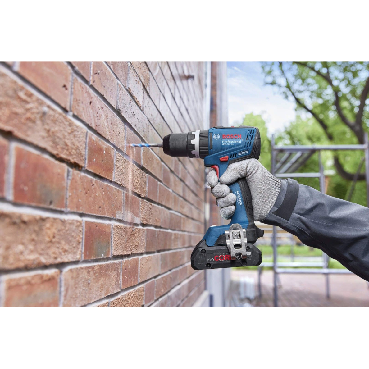 Akum. smūginis suktuvas-gręžtuvas Bosch GSB 18V-65, 18V, 2x4.0Ah, 06019N3306 1 Akum. smūginis suktuvas-gręžtuvas Bosch GSB 18V-65, 18V, 2x4.0Ah, 06019N3306 1