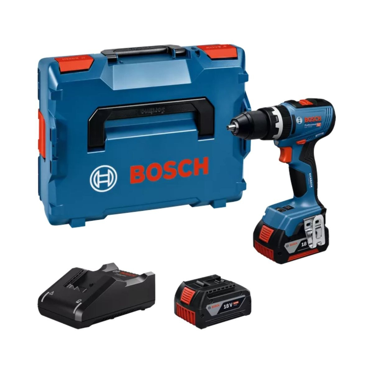 Akum. smūginis suktuvas-gręžtuvas Bosch GSB 18V-65, 18V, 2x5.0Ah, 06019N3303