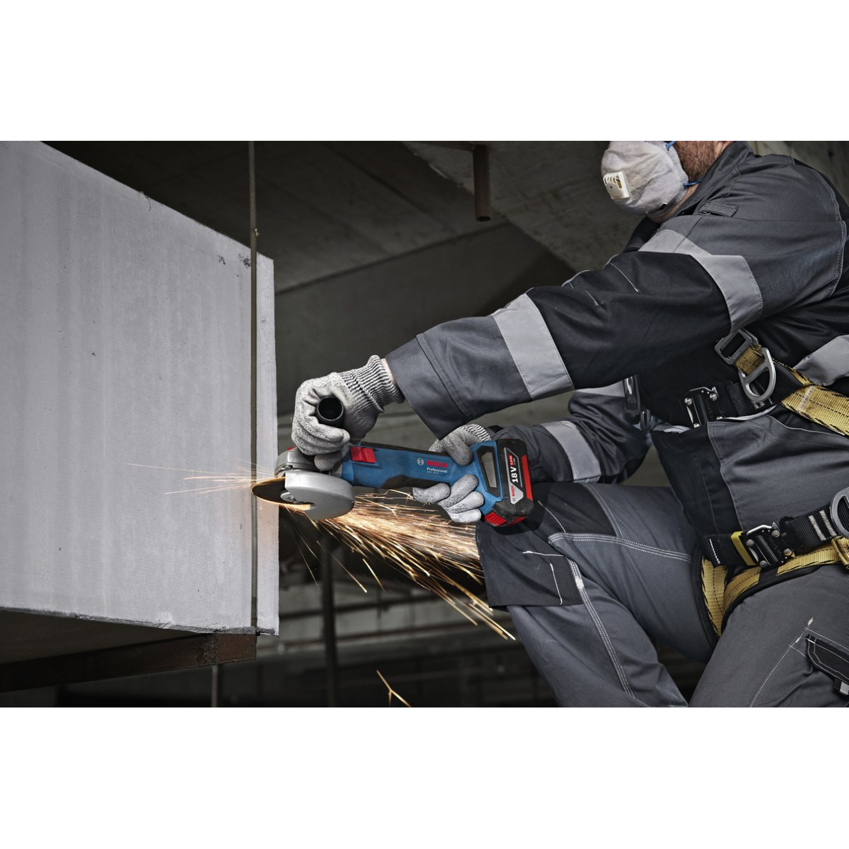 Akumuliatorinis kampinis šlifuoklis Bosch GWS 18V-11 S, 125mm, 18V (be akum. ir krov.) 06019N4000 2