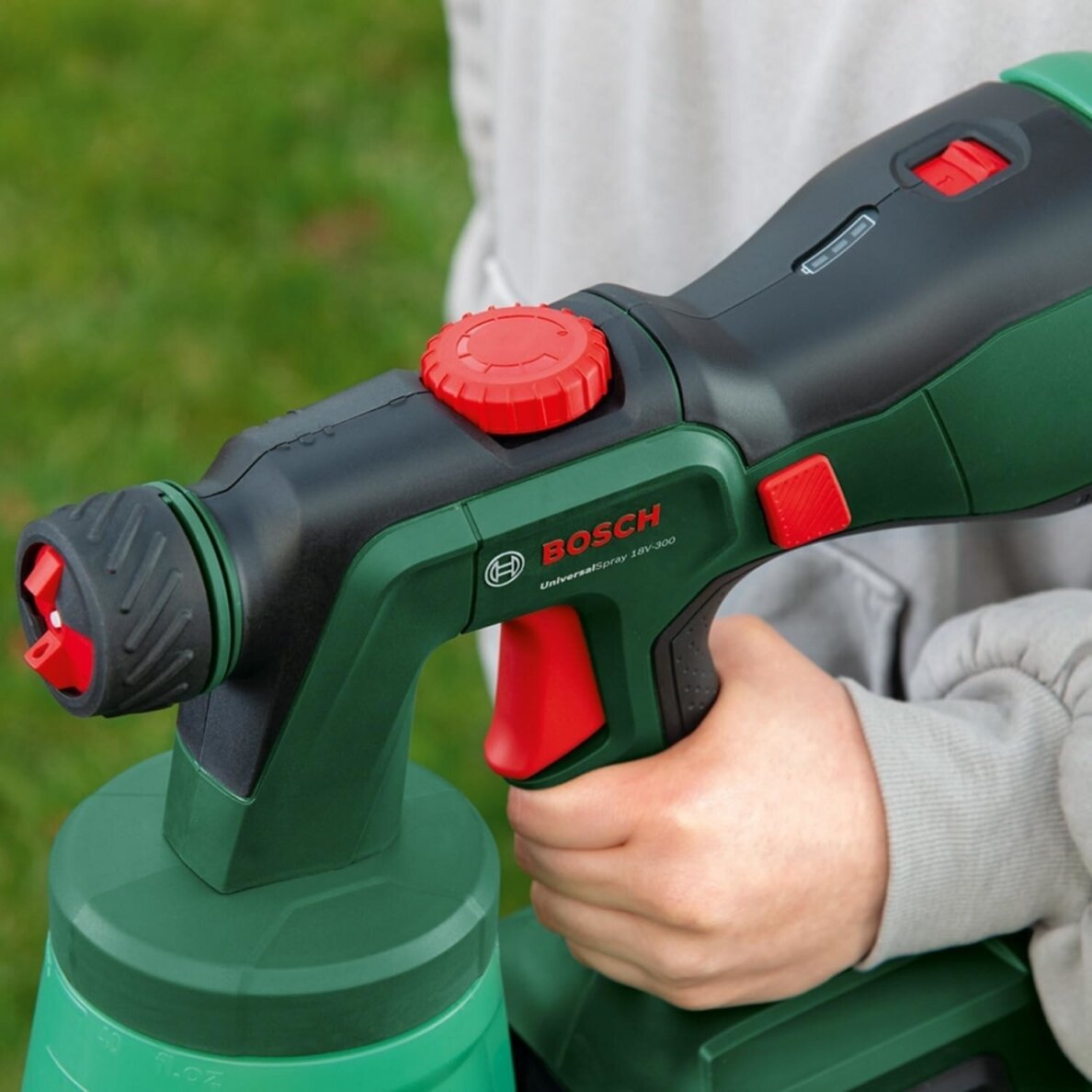 Akumuliatorinis dažų purkštuvas Bosch Universal Spray18V-300, 0603208100 (be akum. ir krov.) 1 Akumuliatorinis dažų purkštuvas Bosch Universal Spray18V-300, 0603208100 (be akum. ir krov.) 1