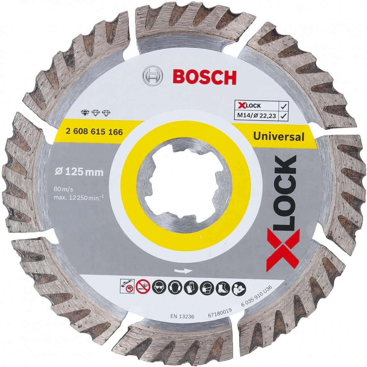 Deimantinis pjovimo diskas Bosch XLOCK Standard fUniversal, 125mm, 2608615166