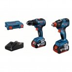 Akumuliatorinių įrankių rinkinys Bosch 06019J2207 (GDX 18V-200 + GSR 18V-55), 18 V, 2x4.0 Ah