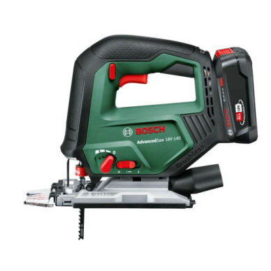 Akumuliatorinis siaurapjūklis Bosch AdvancedSaw 18V-140, 2Ah, 0603013003 1 Akumuliatorinis siaurapjūklis Bosch AdvancedSaw 18V-140, 2Ah, 0603013003 1