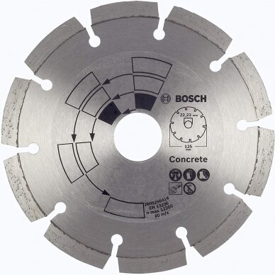 BOSCH Deimantinis pjovimo diskas 125mm CONCRETE BOSCH Deimantinis pjovimo diskas 125mm CONCRETE