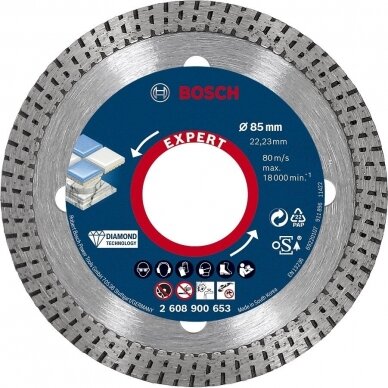Deimantinis pjovimo diskas Bosch, 85 mm, 2608900653