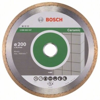 Deimantinis pjovimo diskas Bosch PROFESSIONAL FOR CERAMIC, 200 mm, 2608602537