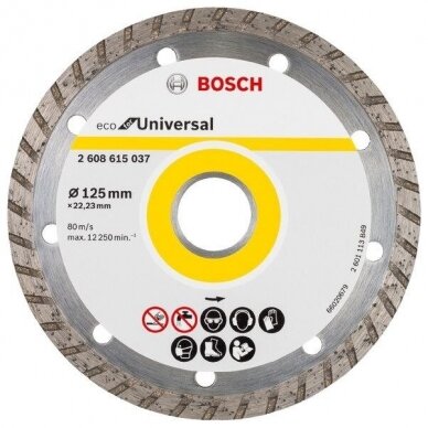 Deimantinis pjovimo diskas Bosch, 125x22,23 mm, 2608615037