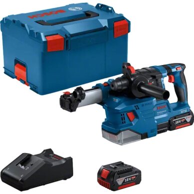 Akumuliatorinis perforatorius Bosch GBH 18V-22, GDE 18V-12, 2x4Ah, GAL 18V-40, LB; 0611924003,