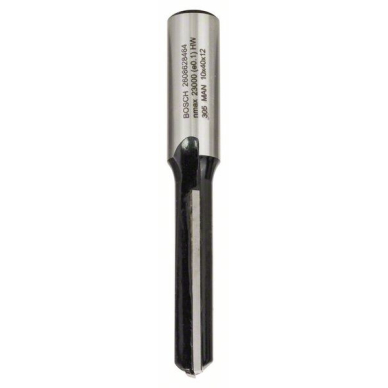 Tiesi pirštinė freza Bosch, D=10 mm L=40 mm, kotas 12 mm, 2608628464