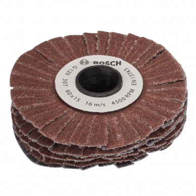 Šlifavimo lankstus diskas Bosch PRR 250, 15 mm, 120 Šlifavimo lankstus diskas Bosch PRR 250, 15 mm, 120